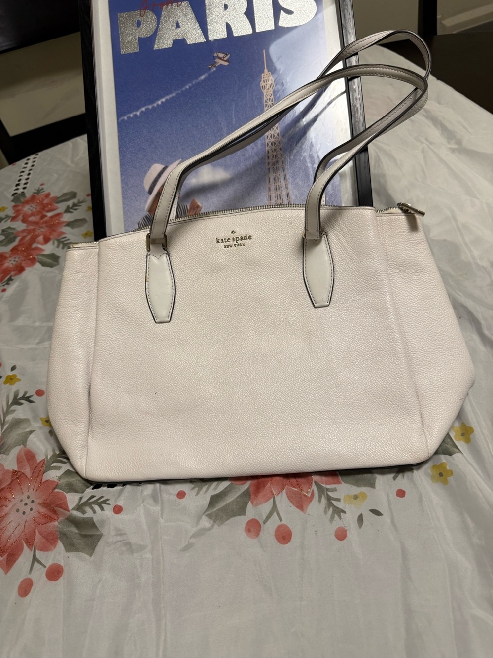 kate spade Cream Leather Shoulder Tote